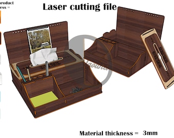 Organiseur découpé au laser SVG 3 mm, 2,7 mm