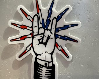 Rock on American lineman sticker - regular size