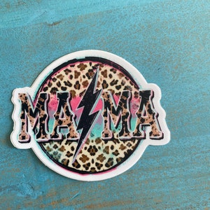 Mama leopard bolt sticker