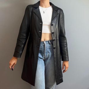 Vintage Leather Jacket for Women in Black - Size Medium - Made in Italy -  Black Genuine Leather Coat