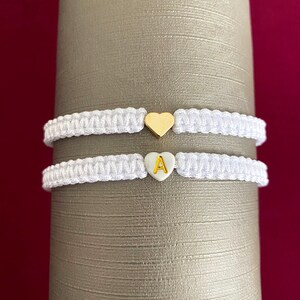 Pulsera personalizada de corazón de oro/plata, juego de 2 pulseras de letras de corazones, regalo para ella/él - regalo de amante, conjunto de pulseras para parejas y parejas