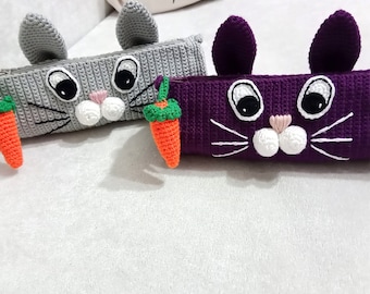 Amigurumi Rabbit Pencil Case, Pencil Case for Kids, Kindergarten Pencil Case, Makeup Case, Kindergarten Gift