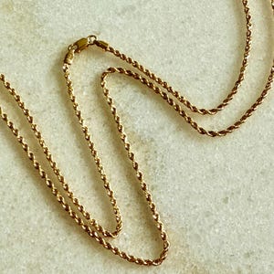 Vintage 14k Yellow Gold Diamond Cut Rope Chain Necklace