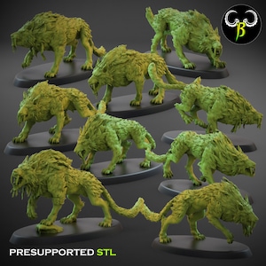 Fenrir pack miniature dnd wolf mini ttrpg dire wolf pack