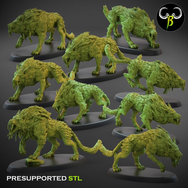 Fenrir pack miniature dnd wolf mini ttrpg dire wolf pack