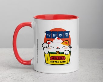Lucky Cat Mug with Color Inside