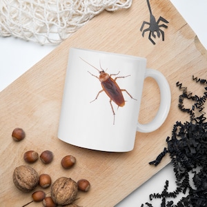 Cockroach Prank White glossy mug