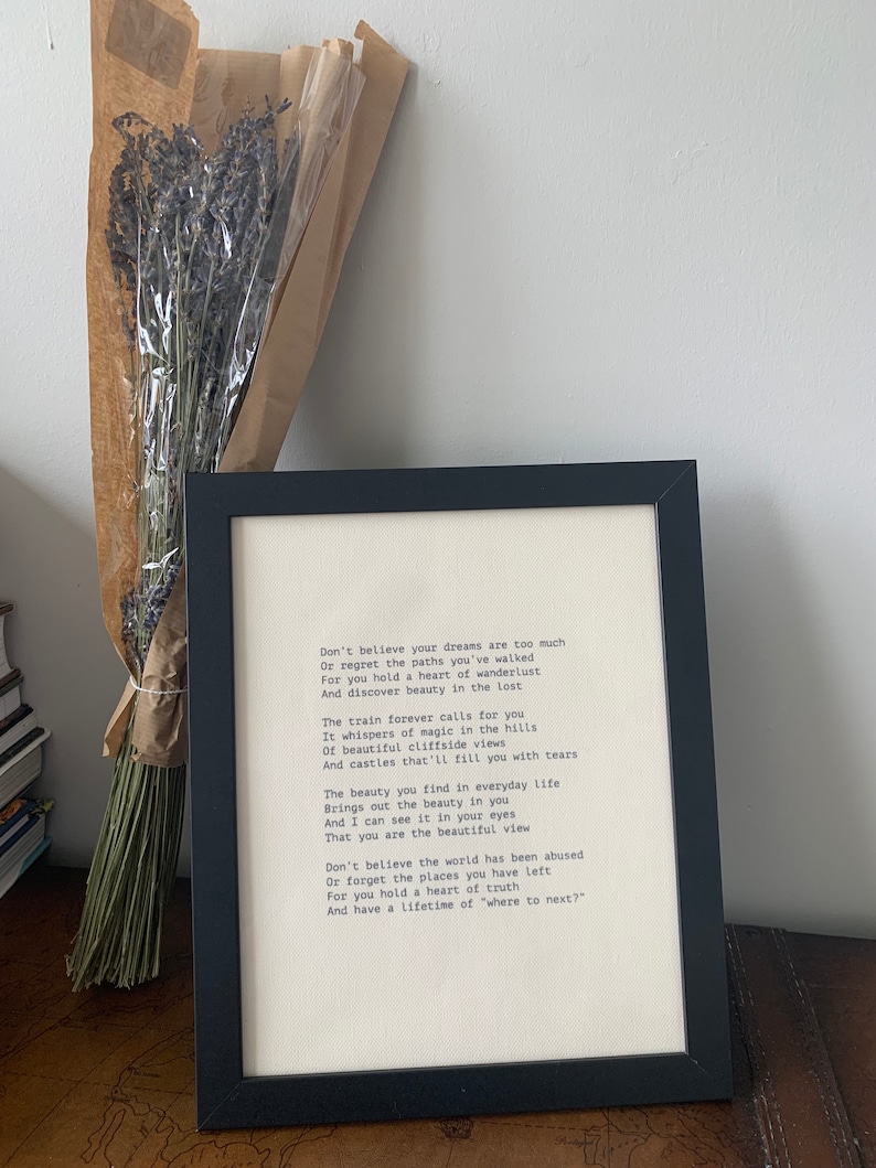 Personalized Poem, Custom Poem, Original Poem Made to Order, Framed
