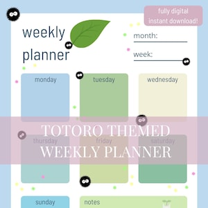 My Neighbor Totoro Digital Weekly Planner | Weekly Planner | Digital Planner | Undated Planner