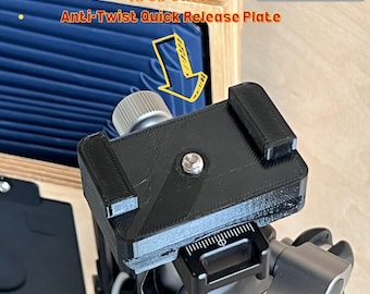 Arca-Swiss quick Release tripod mount plate for Intrepid MKS IV 4x5 camera - anti twist plate