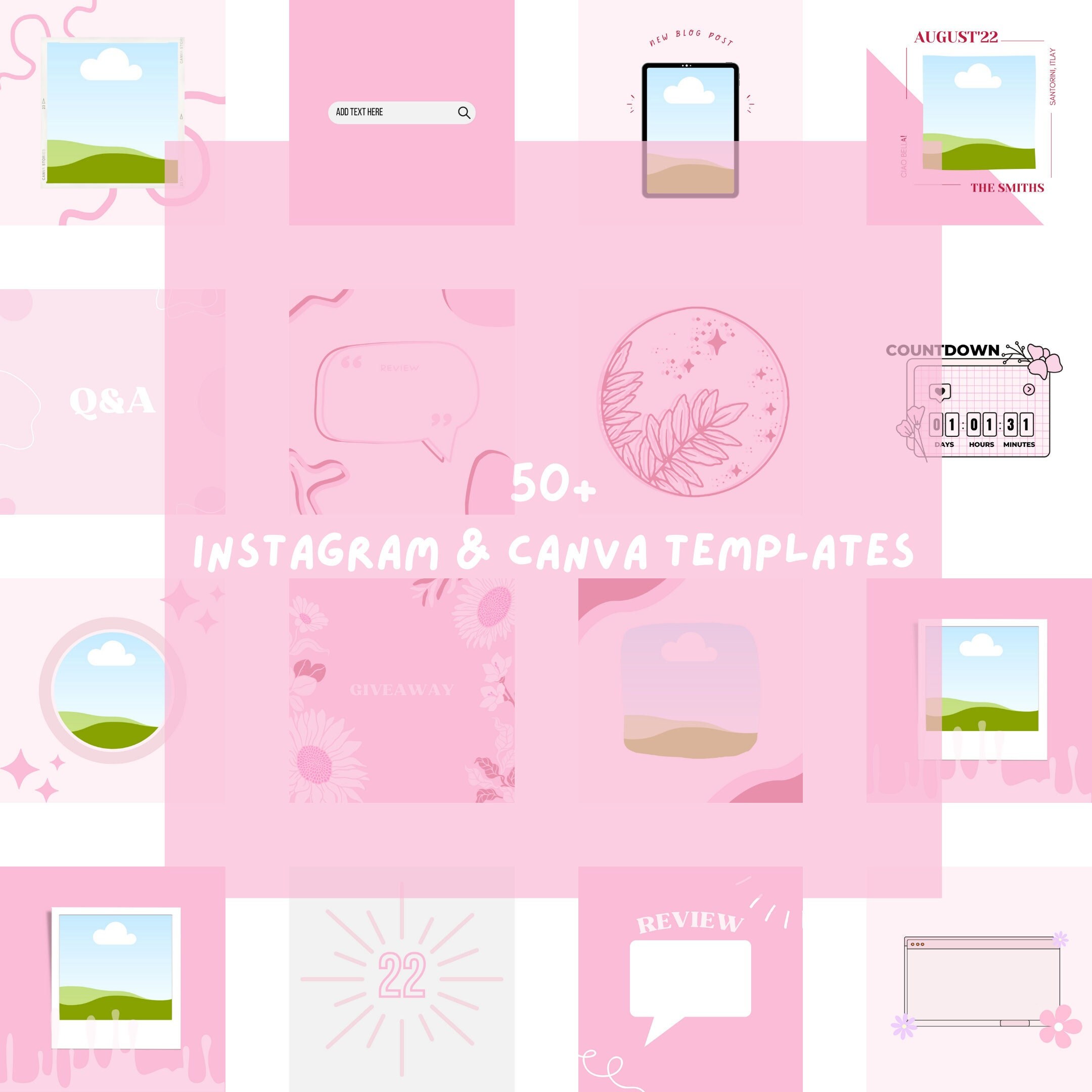 Instagram Post Templates Canva - Pink, for Instagram - Creative ...