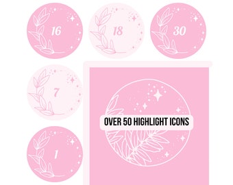 Icônes lumineuses de l'histoire d'Instagram | Histoires Instagram | Couverture colorée d'histoire d'Instagram | Couverture en surbrillance rose | Point culminant de l'histoire des fleurs