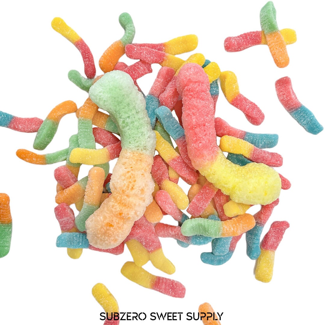 Freeze Dried Sour Worms Freeze Dried Gummy Worms Freeze Etsy