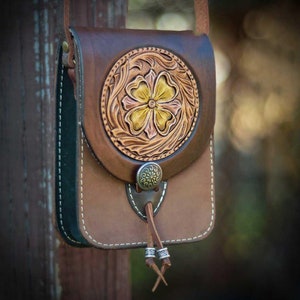 Handmade Rustic Leather Crossbody purse, Minimalist Bag, Leather Phone bag, Gift for her, Handmade gift, festival bag, small purse