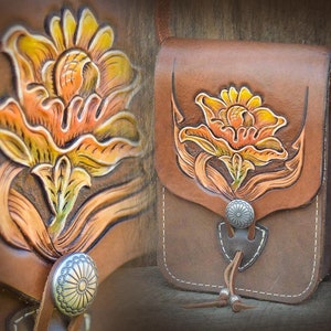 Hand Painted, Leather Crossbody bag, Minimalist, Compact bag for women, Handmade gift, Quality leather phone bag, Gift for her, Saddle bag
