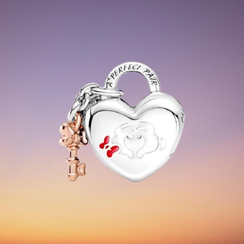 Pandora Disney Mickey Mouse & Minnie Mouse Padlock 780109C01 Etsy