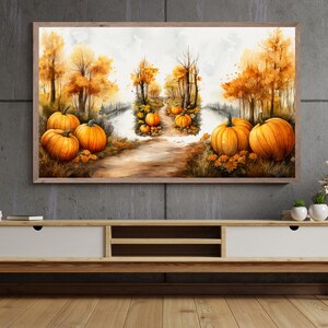 Samsung Frame TV Art, Fall Pumpkin Trail, Samsung Art TV, Digital Download for Samsung Frame, Abstract Wall Art, Frame TV Art, Fall Decor