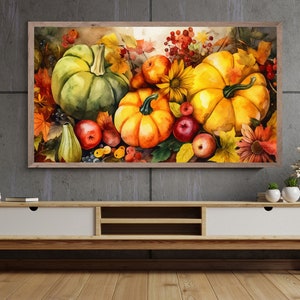 Samsung Frame TV Art, Autumn Fall Pumpkins, Samsung Art TV, Digital Download for Samsung Frame, Abstract Wall Art, Frame TV Art, Minimalist