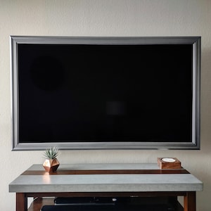 Marcos de TV Crown (plata metalizada), arte de pared, decoración estética del hogar, decoración estética de la habitación, decoración de pared moderna, minimalista, marco de TV, marco de TV