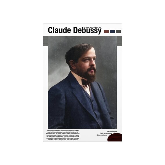Claude Debussy Wall Art Print Classical Music Poster - Etsy