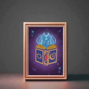 The Book of Stolas Art Print, Helluva Boss Stolas Wall Decor, Demonic Fantasy Creature Print, Fantasy Fan Art