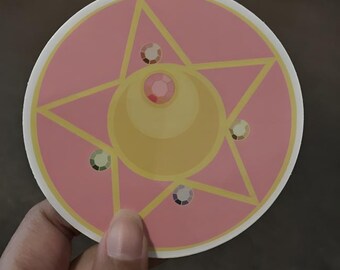 Moon Prism Power Compact Sticker, Sailor Moon Fan Art Sticker, Anime Sailor Moon Brooch Nostalgia