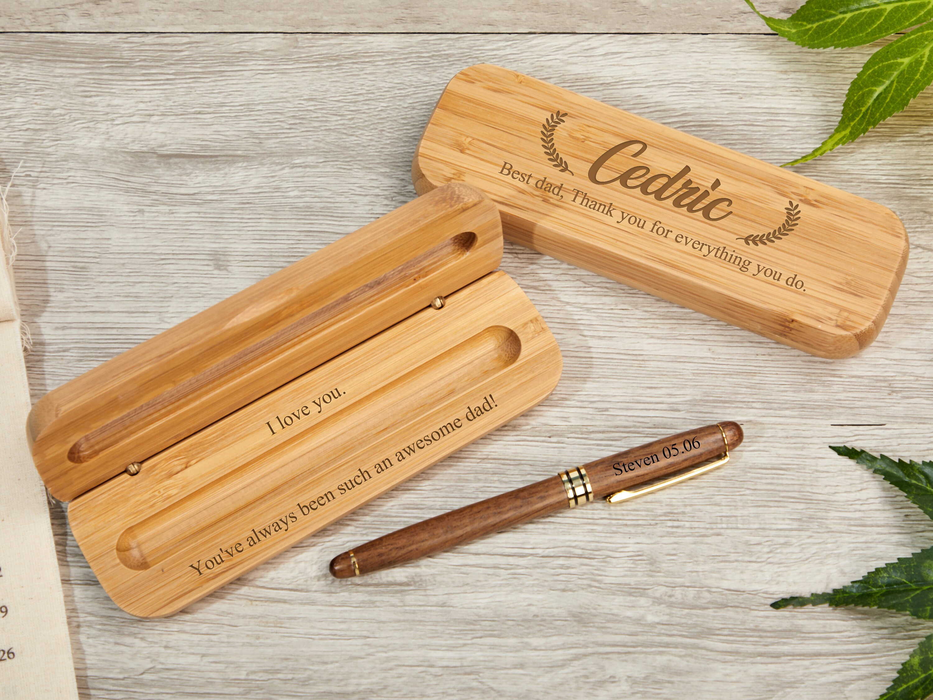Custom Company Pen Sets Personalized Wood Desktop Pen Set 