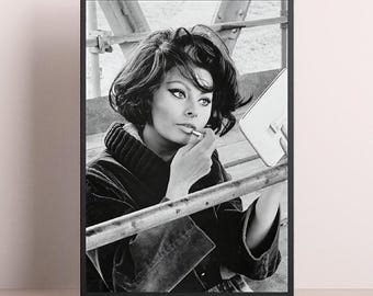 Sophia Loren Classic Movie Canvas Art Painting Wall Art Picture Print Family bedroom Decor