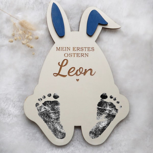 Mein erstes Ostern, Osterhasen Fußabdruck fürs Baby, Frohe Ostern, Osterhase, Schild, DIY-Fußabdruck, Baby 2024,Geschenkidee,Personalisiert