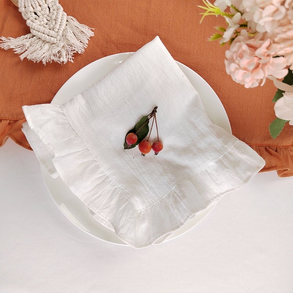 12pcs Table Napkins Wedding Party Dinner Table White Cloth Napkin  Restaurant Home Napkins Cotton Linen Handkerchie High Quality