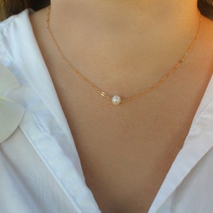 Freshwater Pearl Necklace, Tiny Pearl Necklace, Pearl Choker, Real Pearl Necklace, Natural Pearl Necklace,Minimalist Dainty Jewelry