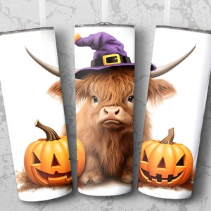 Baby Highland Cow - 20 oz Skinny Tumbler Sublimation Design Digital Download PNG Instant DIGITAL ONLY, Tumbler Wrap