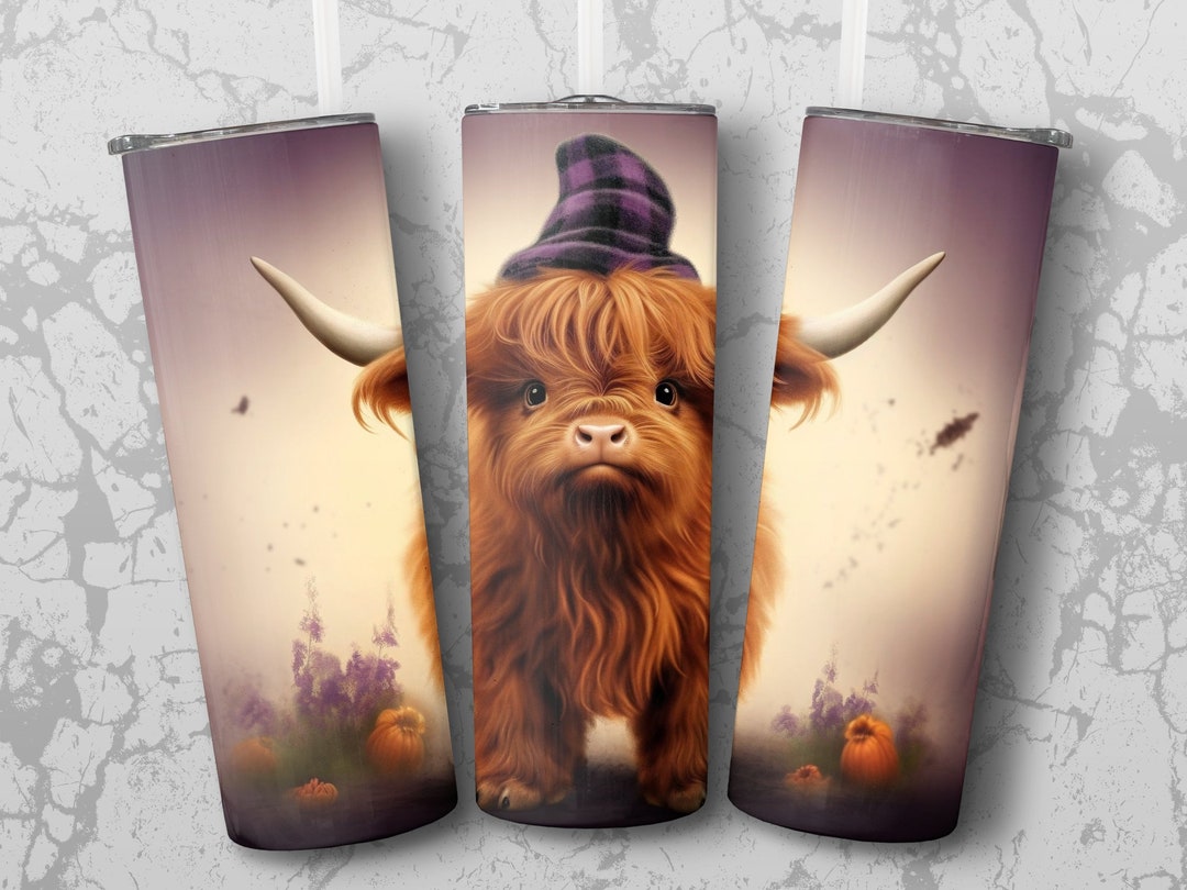Baby Highland Cow 20 Oz Skinny Tumbler Sublimation Design Digital ...