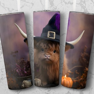 Baby Highland Cow - 20 oz Skinny Tumbler Sublimation Design Digital Download PNG Instant DIGITAL ONLY, Tumbler Wrap