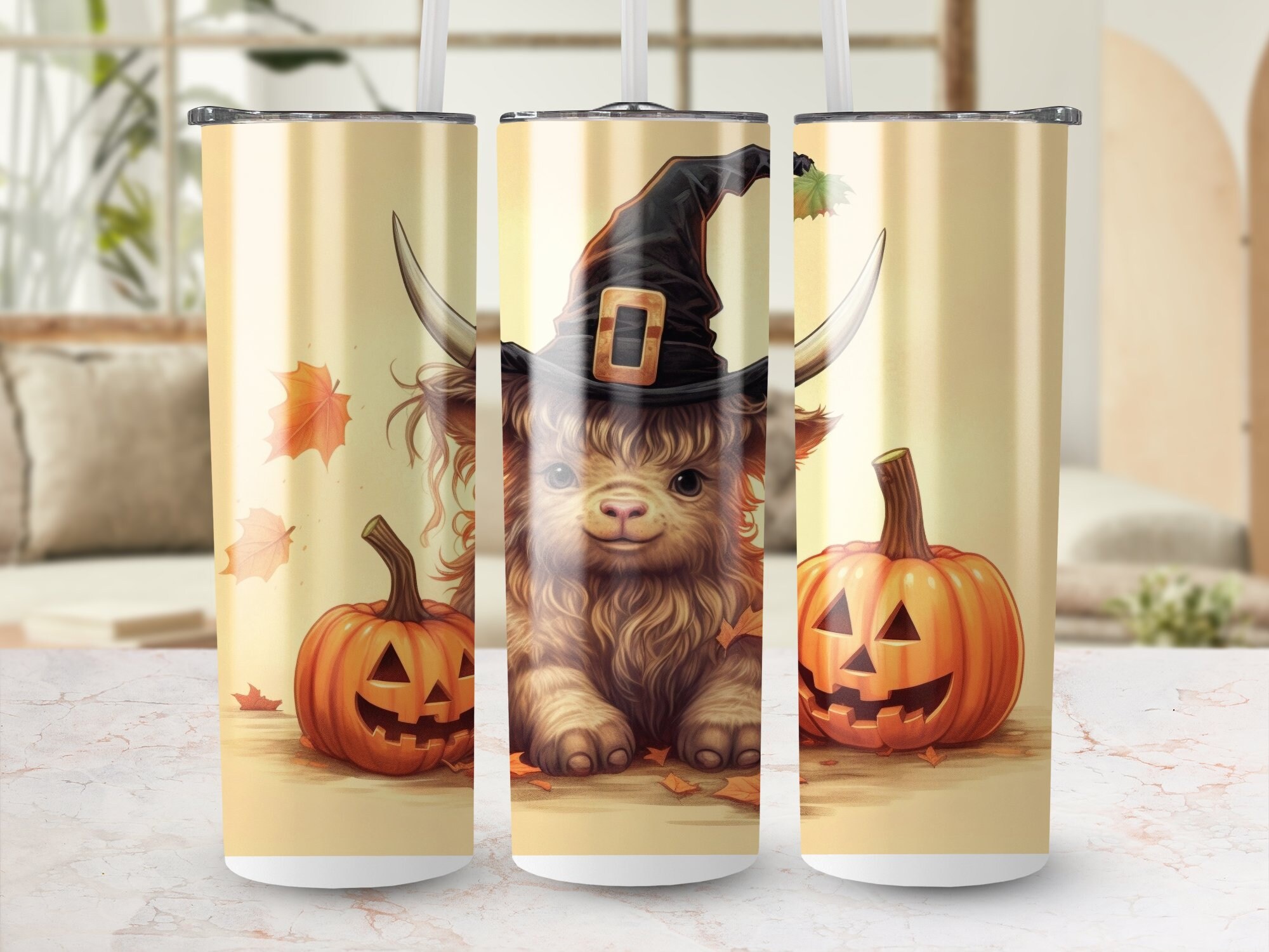 Baby Highland Cow 20 Oz Skinny Tumbler Sublimation Design Digital ...