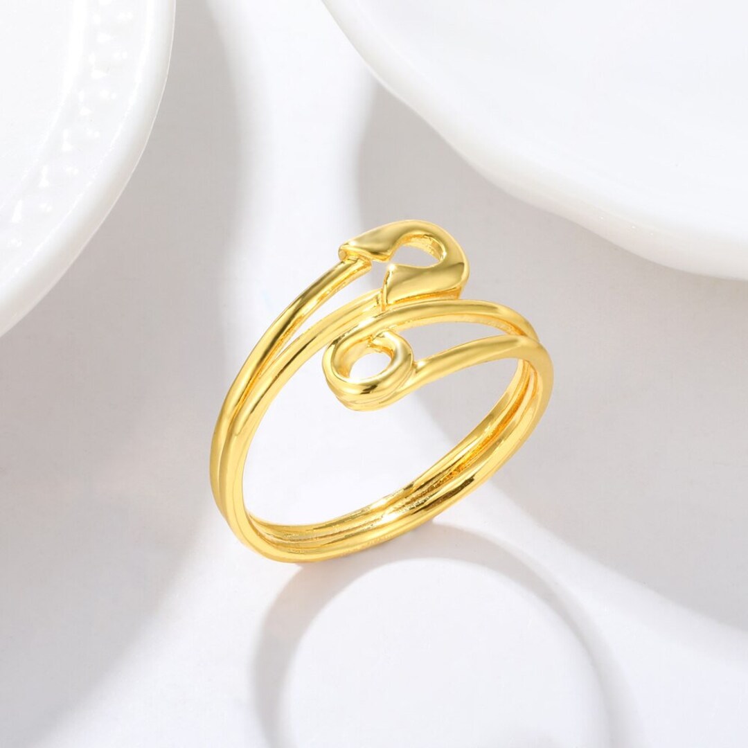 18K Gold Paper Clip Ring Punk Paper Clip Ring Creative Artsy Etsy