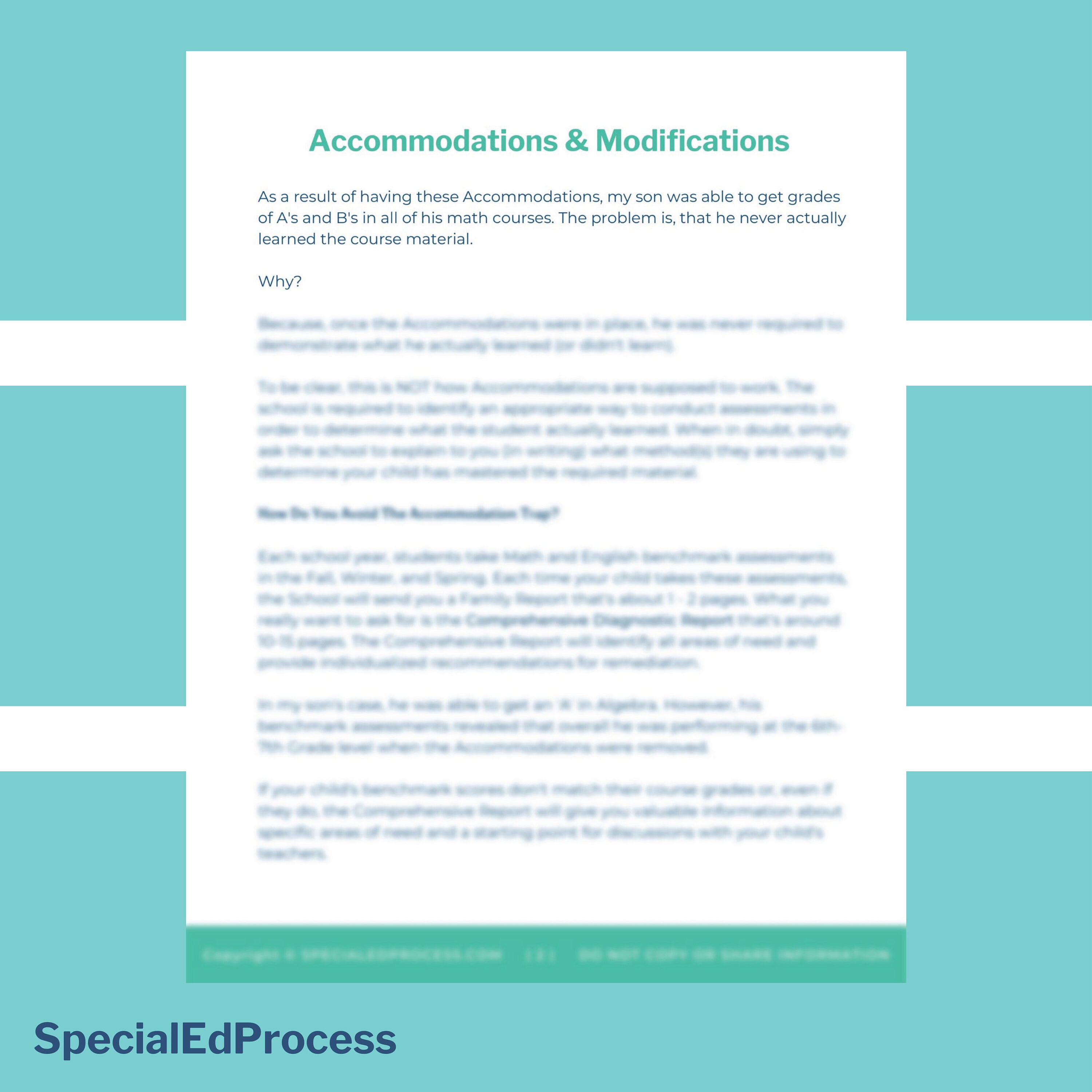Special Education Accommodations & Modifications Guide, IEP Worksheet ...