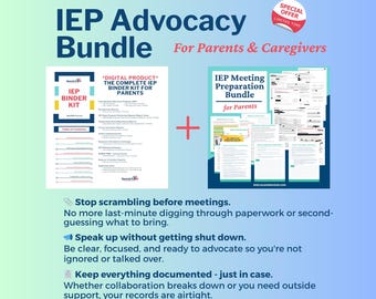 Special Education IEP Bundle | Binder + Meeting Tools to Help Parents Get Prepared & Heard