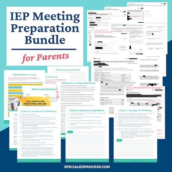IEP Meeting Prep Toolkit for Parents, Special Education Planning (Fillable PDF)