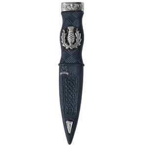 Traditional Dummy Sgian Dubh – Safe Scottish Kilt Accessory for Men & Women - Authentic Highland Dress Dirk Thistle Chrome