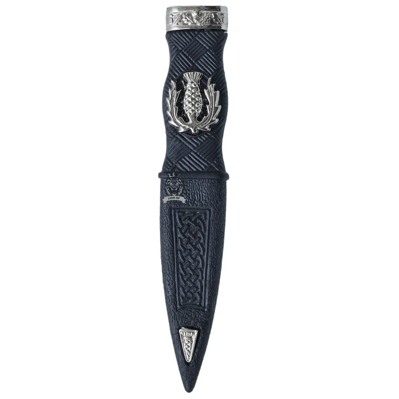 Traditional Dummy Sgian Dubh – Safe Scottish Kilt Accessory for Men & Women - Authentic Highland Dress Dirk Thistle Chrome