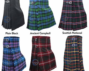 Premium Scottish 8-Yard Tartan Kilts for Men – Handmade Highland Kilt Skirt in 16oz Acrylic Wool Blend – Available in 80+ Tartan Patterns