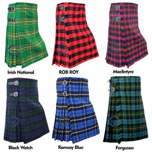 Premium Scottish 8-Yard Tartan Kilts for Men – Handmade Highland Kilt Skirt in 16oz Acrylic Wool Blend – Available in 80+ Tartan Patterns