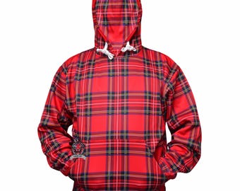 Royal Stewart Tartan Hoodie, Red Plaid Hooded Sweatshirt, Scottish Clan Unisex Hoodie, Tartan Christmas Outfit, Cozy Plaid Pullover Sweater