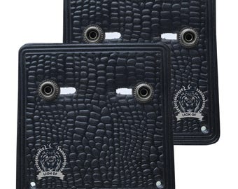 ハンドメイド レスリングベルト 壁掛けハンガー - ブラックレザー製 頑丈 ユニバーサル チャンピオンシップベルト ディスプレイスタンド (10 cm x 10 cm)