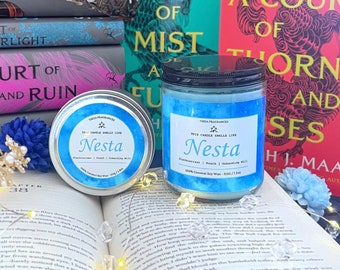 Nesta Archeron / ACOTAR / Una corte de rosas y espinas / Vela de libros / Vela de soja / Cera fundida