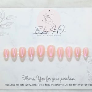I'm a Barbie Girl | Pink Chrome Effect French Tip | Press On Gel Nails|