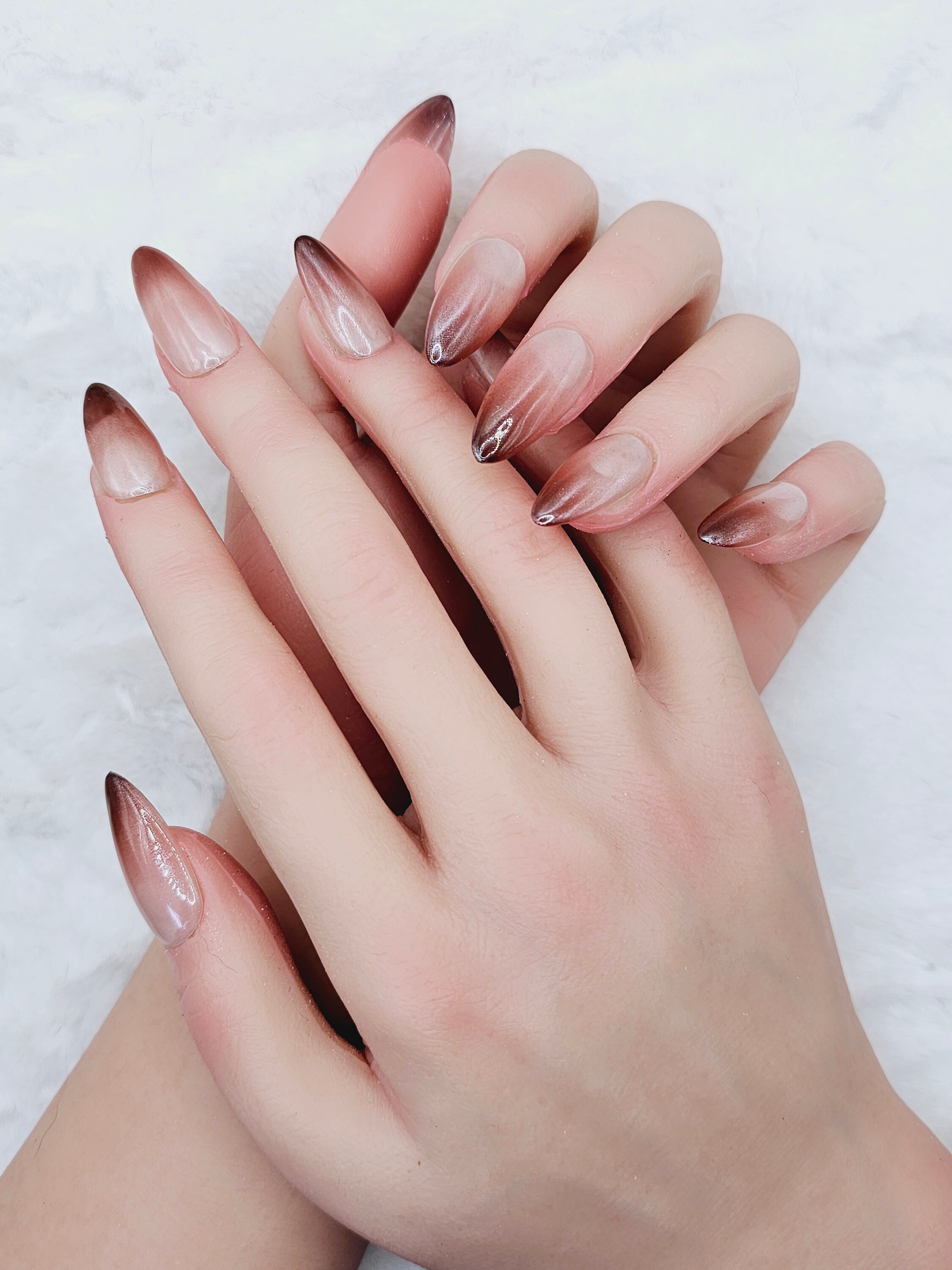 Glazed Chocolate| Brown Ombre Press on Nails With Chrome Effect | Various Sizes and Shaped| - Etsy