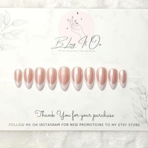 Glazed Donut | Pearl Chrome French Tip Collection | Press On Gel Nails