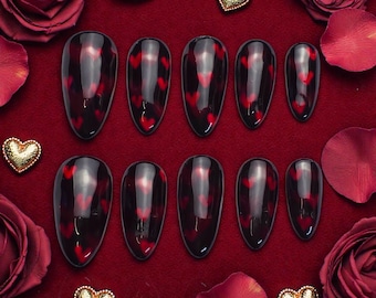 Vampire Valentine| Valentine's day design| Press On Gel Nail
